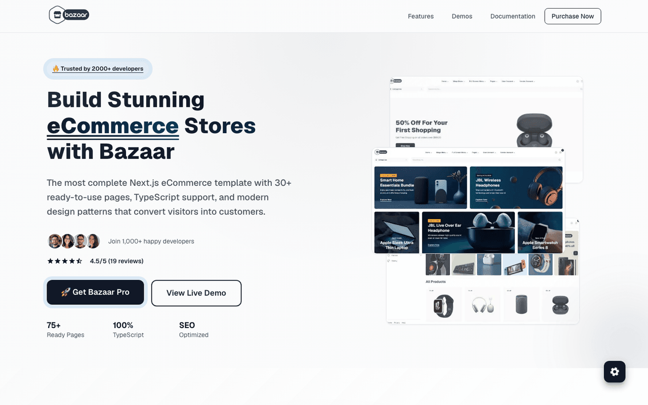 Bazaar Template — product screenshot